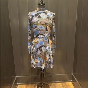 Floral H&M Long Sleeve turtleneck  - Blue and Black gorgeous patterned dress